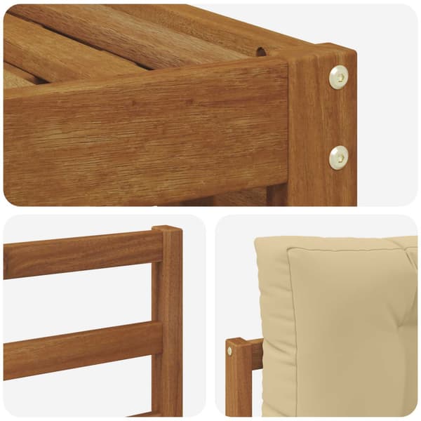 Utomhussoffset med kudde 6 pcs Naturlig och Beige