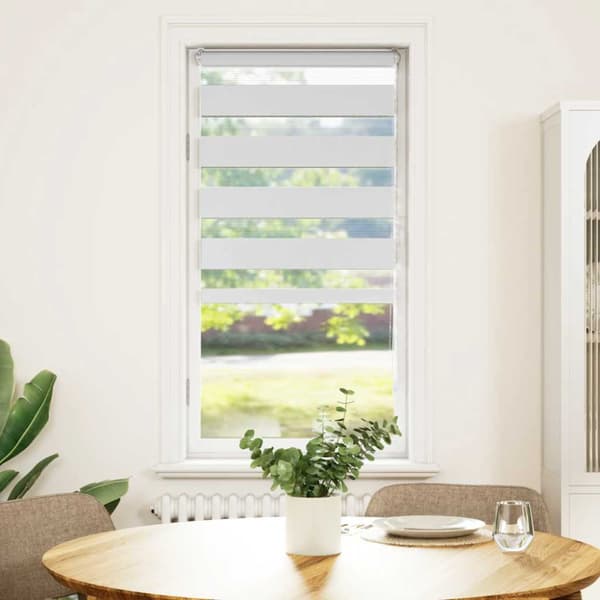 Rullgardin zebra vit 55x150 cm tyg bredd 50,9 cm polyester