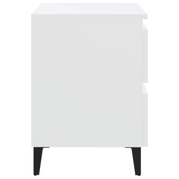 Sängbord vit 40x35x50 cm konstruerat trä