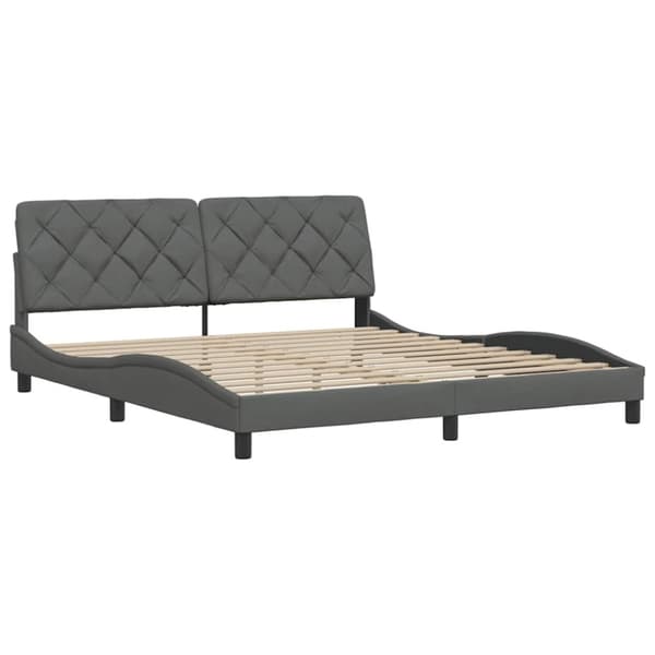 Bed Frame without Mattress Dark Grey 180x200 cm Fabric