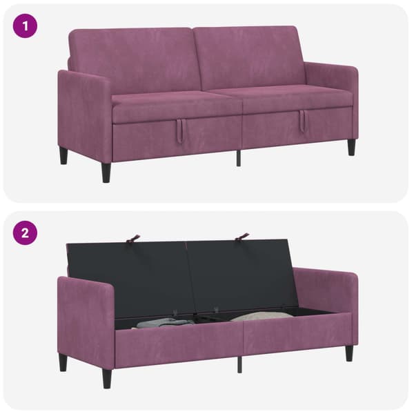 Soffa med förvaring Lila 192 x 78 x 87 cm Polyester