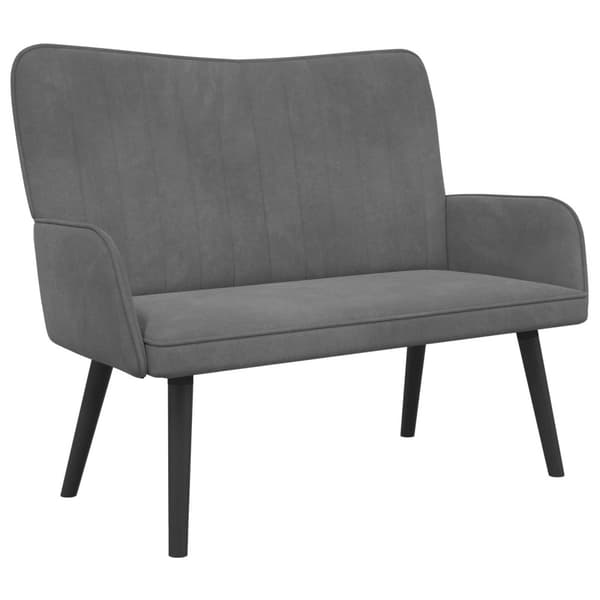 Tvåsitssoffa Mörkgrå 115 x 61 x 87 cm Sammet