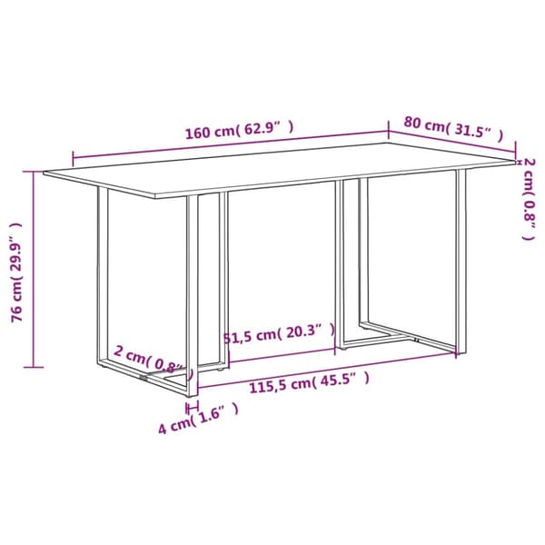 Matbord 160 cm massivt återvunnet trä