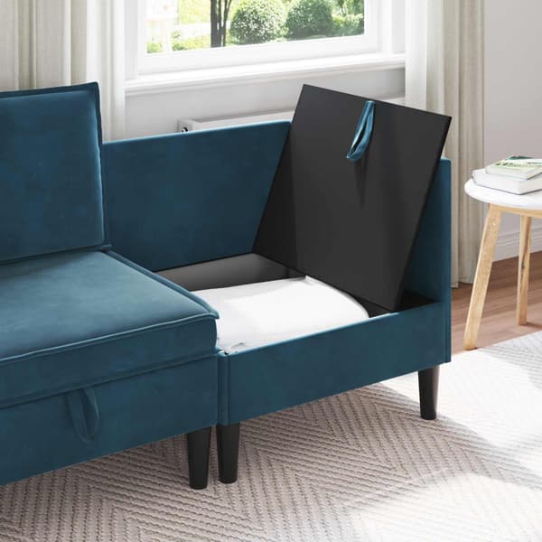Soffa med förvaring Blå Sammet