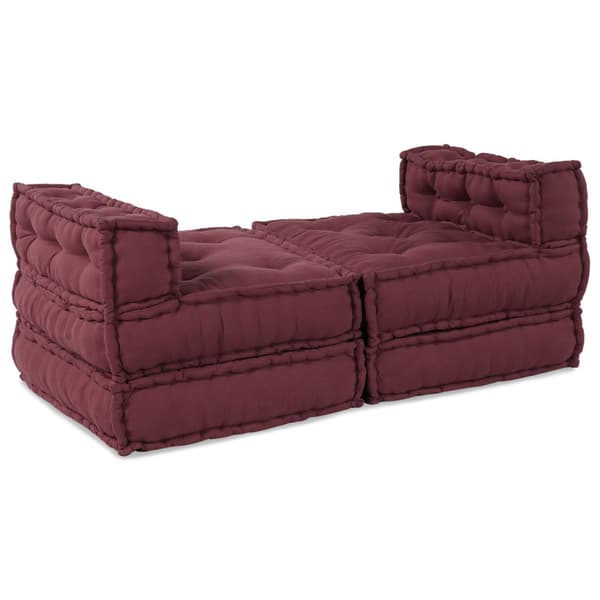 Modulsofa enhet 4 pcs Bordeaux Tyg