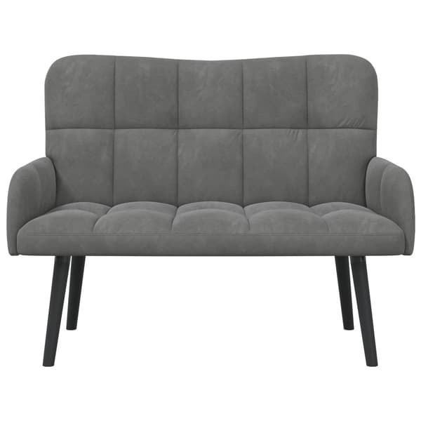 Tvåsitssoffa Mörkgrå 115 x 61 x 87 cm Sammet