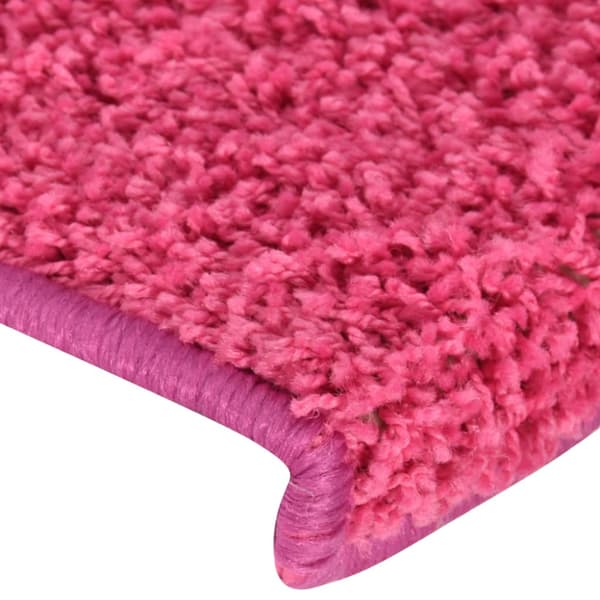 Trappmattor 15 st 65x21x4 cm rosa rektangulär kant