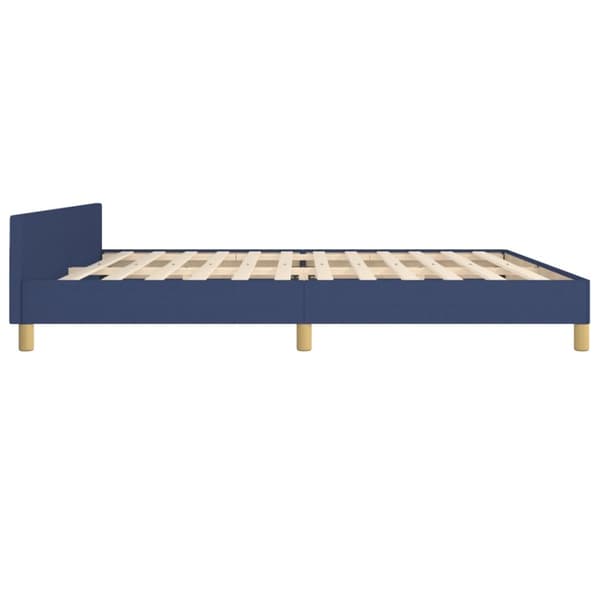 Sängram utan madrass blå 200x200 cm tyg
