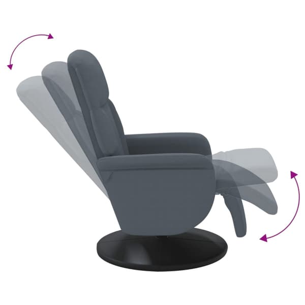 Reclinerfåtölj med fotstöd mörkgrå sammet