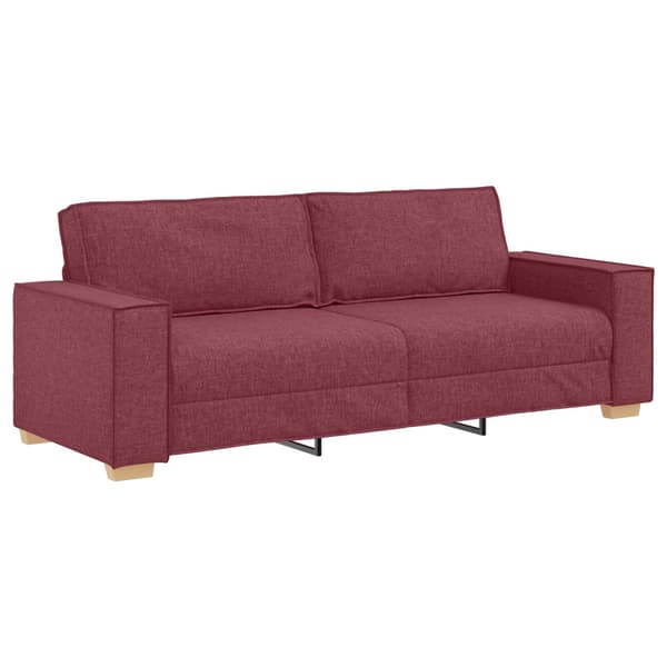 3-Sits soffa Vinröd 220 cm tyg
