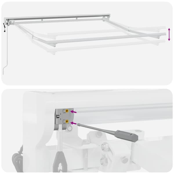 Markisram Justerbar Vit 2,5 x 2 m Stål