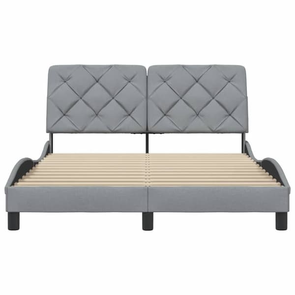 Bed Frame without Mattress Light Grey 140x190 cm Fabric