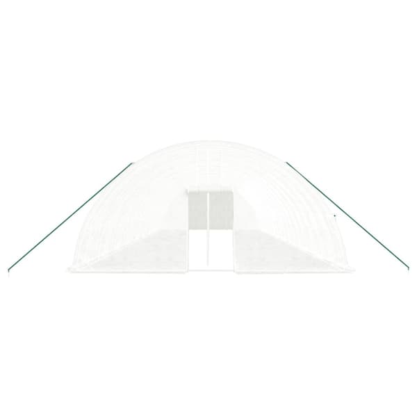 Växthus med stålram vit 108 m² 18x6x2,85 m