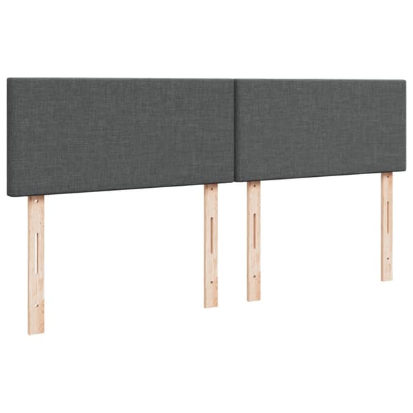 Ramsäng med madrass mörkgrå 200x200 cm tyg