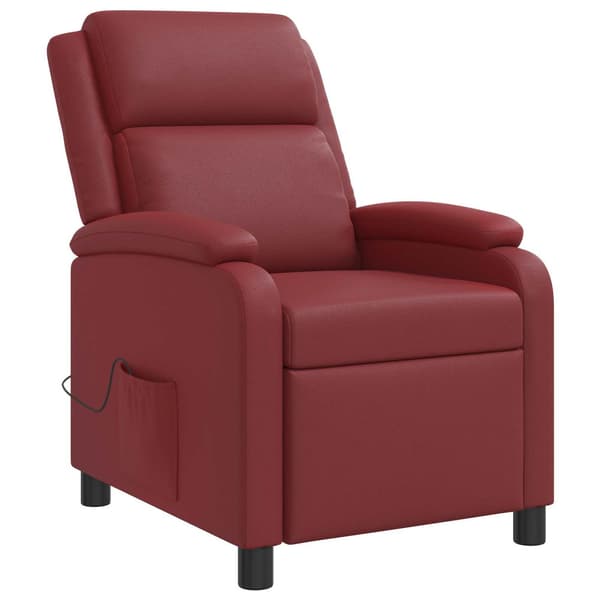 Massagefåtölj Vinröd Konstläder