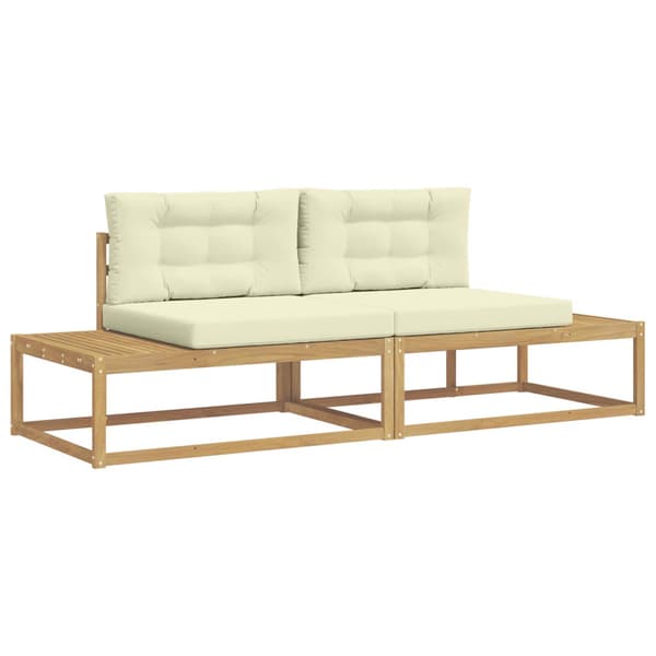 Utomhussoffset med kudde Vit 230,5 x 83 x 73 cm Polyester