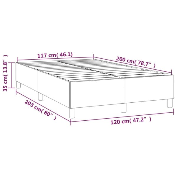 Boxspring-sängram grå 120x200 cm konstläder