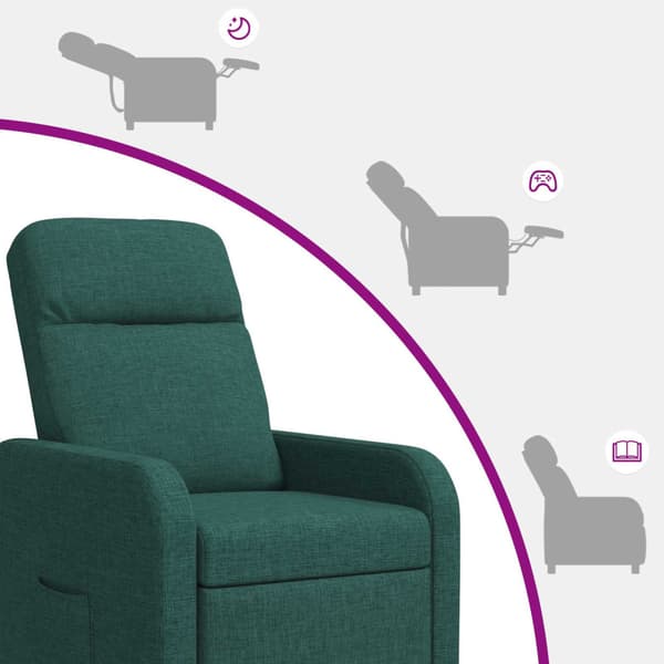 Massagefåtölj Mörkgrön Tyg