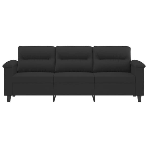 3-sitssoffa svart 180 cm mikrofibertyg