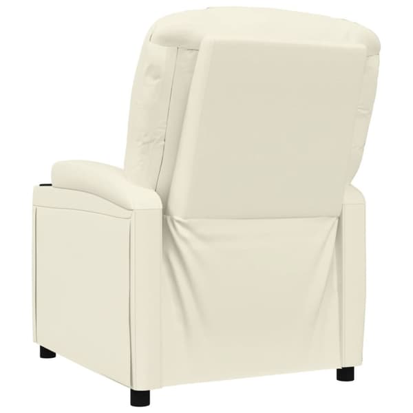 Reclinerfåtölj gräddvit konstläder