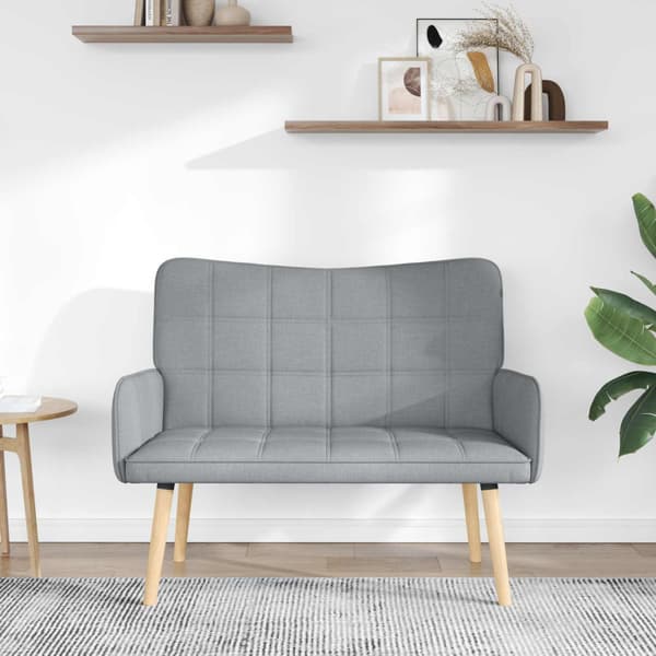 Tvåsitssoffa Ljusgrå 115 x 61 x 87 cm tyg