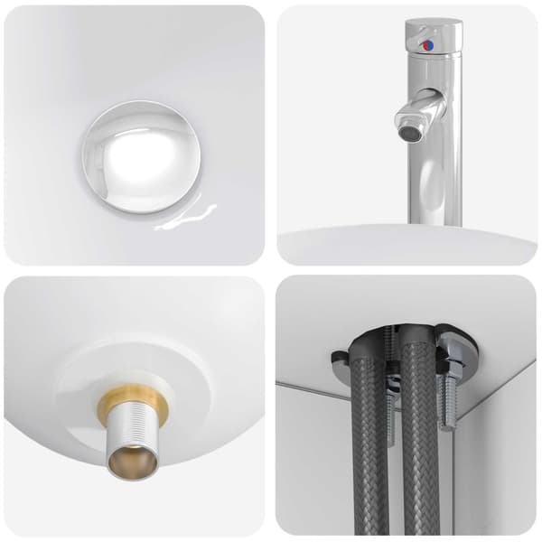 Badrumsmöbelset 4 pcs Vit Konstruerat trä och glas