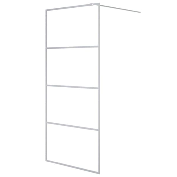 Duschvägg silver 90x195 cm klart ESG-glas