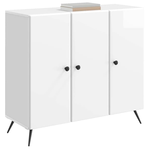 Sideboard Vit högglans 89 x 34,5 x 80 cm Konstruerat trä