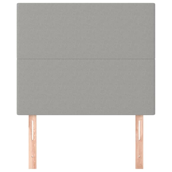 Sänggavel ljusgrå 80x5x118/128 cm tyg