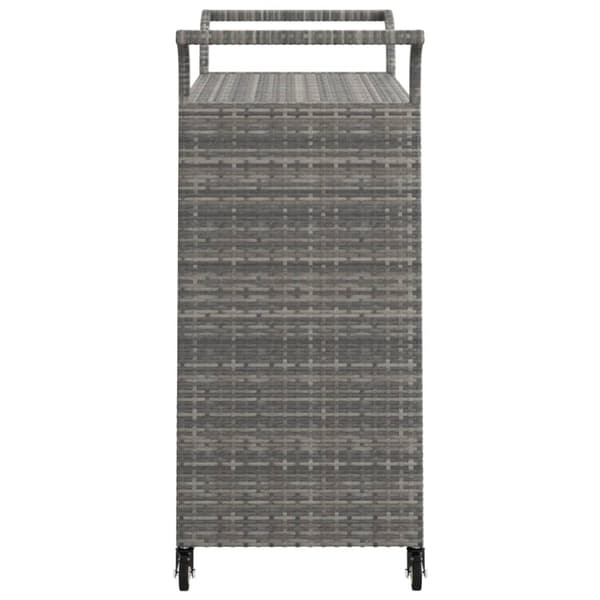 Serveringsvagn med låda grå 100x45x97 cm konstrotting