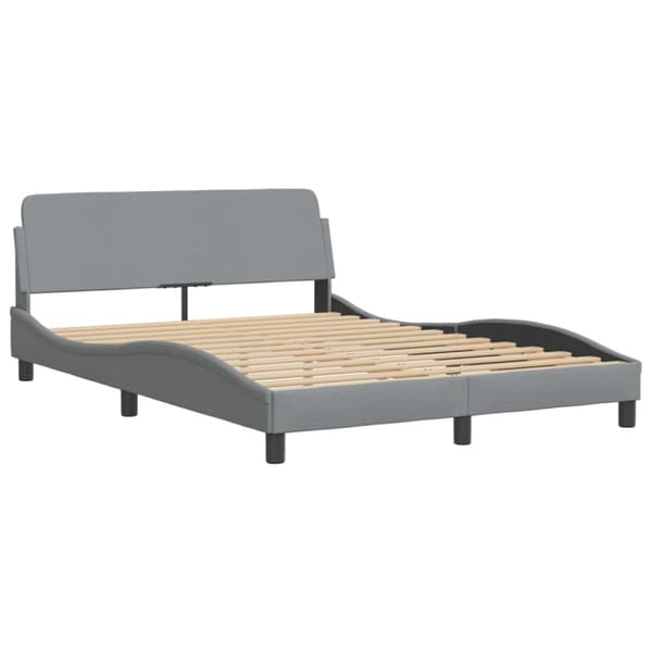 Bed with Mattress "Hvar" Light Grey 120x200 cm Fabric