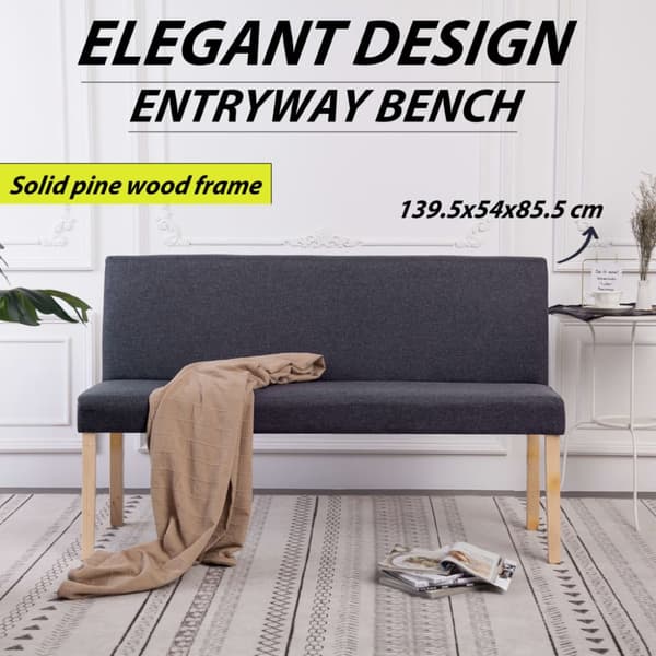 Bänk 139,5 cm mörkgrå polyester