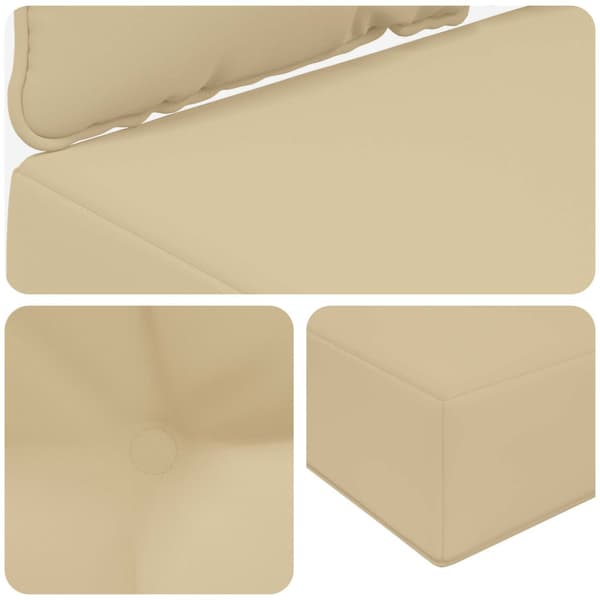 Utomhus Soffa Kudde 3 pcs Beige Polyester