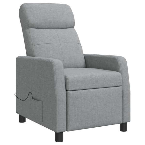 Massagefåtölj Ljusgrå Tyg