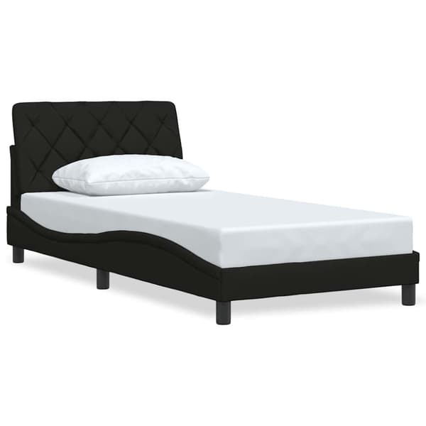 Bed Frame without Mattress Black 100x200 cm Fabric