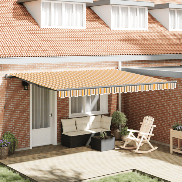 Utfällbar markis Flerfärgsdesign 450 × 300 cm