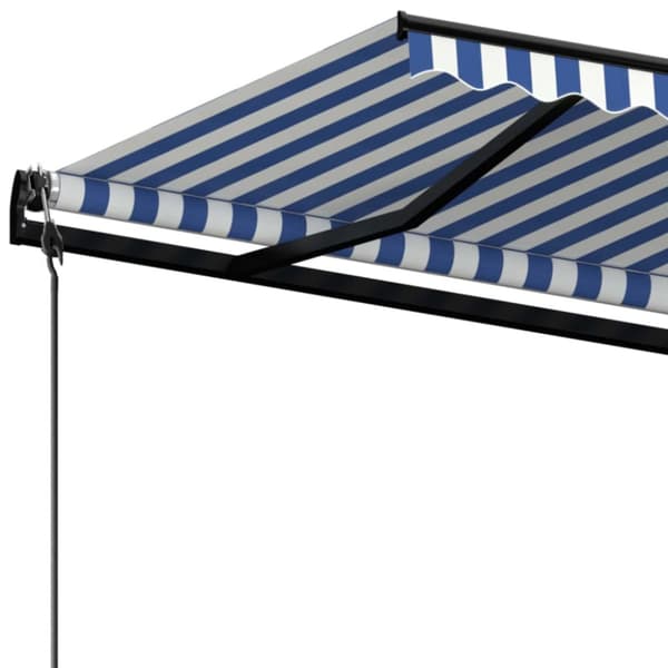Automatisk markis 600x350 cm blå och vit