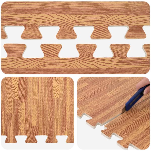 Golvmatta 50 pcs trä 18 m² EVA-skum