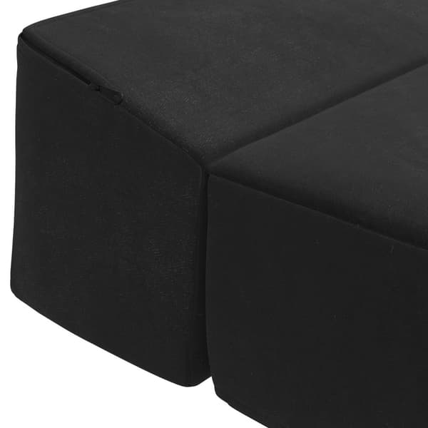 Fällbar Soffbed Svart 200 x 70 x 15 cm Sammet