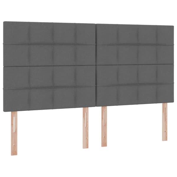 Förvaringssäng med LED med led Mörkgrå 180 x 200 cm Polyester