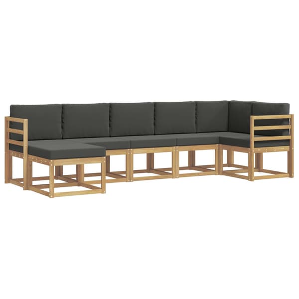 Utomhussoffset med kudde 7 pcs Vit och antracit Polyester