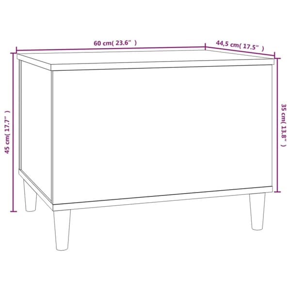 Soffbord vit 60x44,5x45 cm konstruerat trä