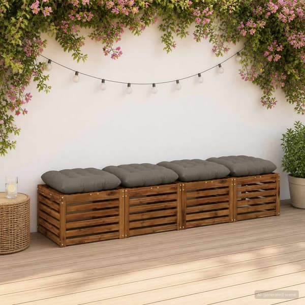 Sittkuddar VIANEN 4 st 100% Polyester Grå 60 x 60 x 12 cm