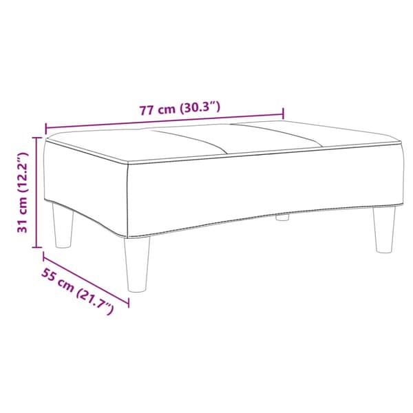 Fotpall Blå 77x55x31 cm sammet