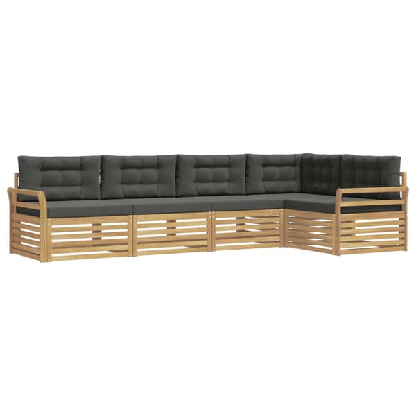 Utomhussoffset 5 pcs Vit och antracit 329 x 170,5 x 73 cm