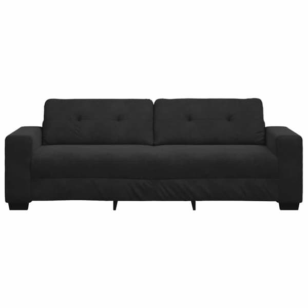 3-sitssoffa svart 220x78x80 cm sammet