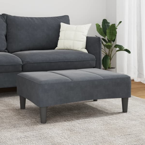 Fotpall mörkgrå 77x55x31 cm sammet