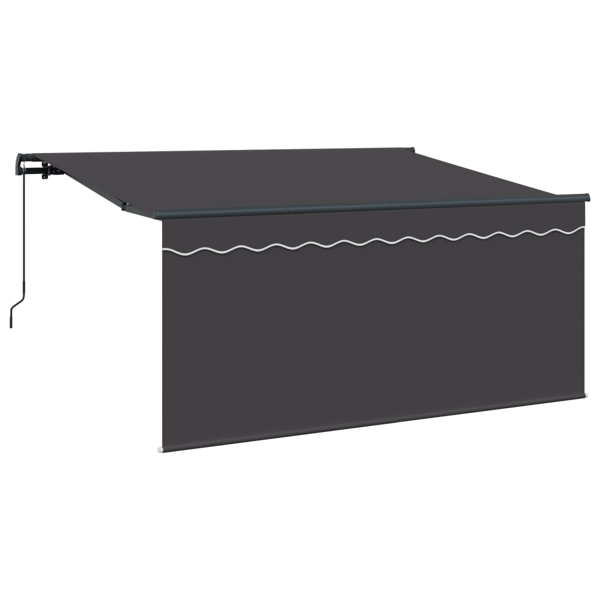 Utfällbar markis Randig Antracit 300 x 200 cm tyg