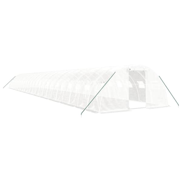 Växthus med stålram vit 96 m² 24x4x2 m