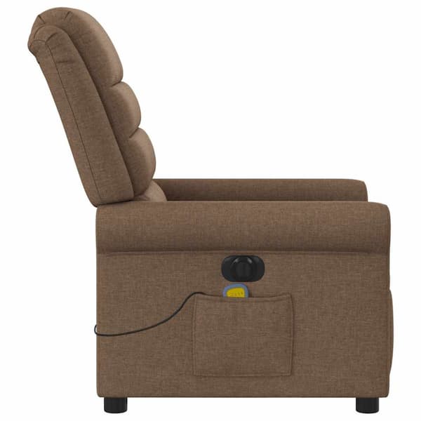 Elektrisk massagefåtölj brun tyg